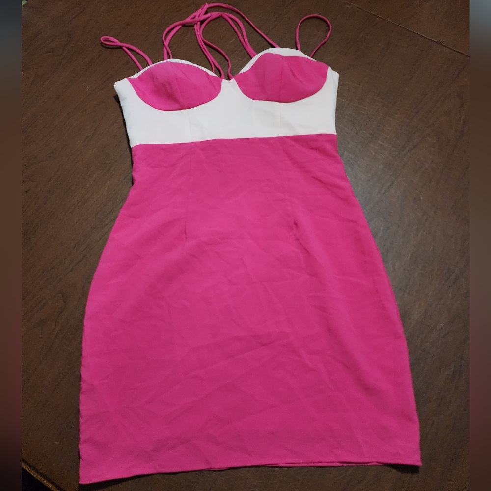 NWOT ... NBD Pink and Cream Dress